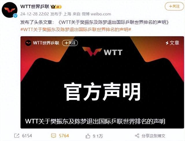 樊振东回应WTT声明，坚守信念，勇往直前