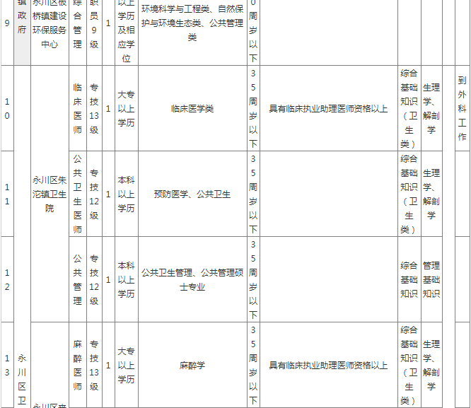 重庆2024年事业编岗位表全景概览